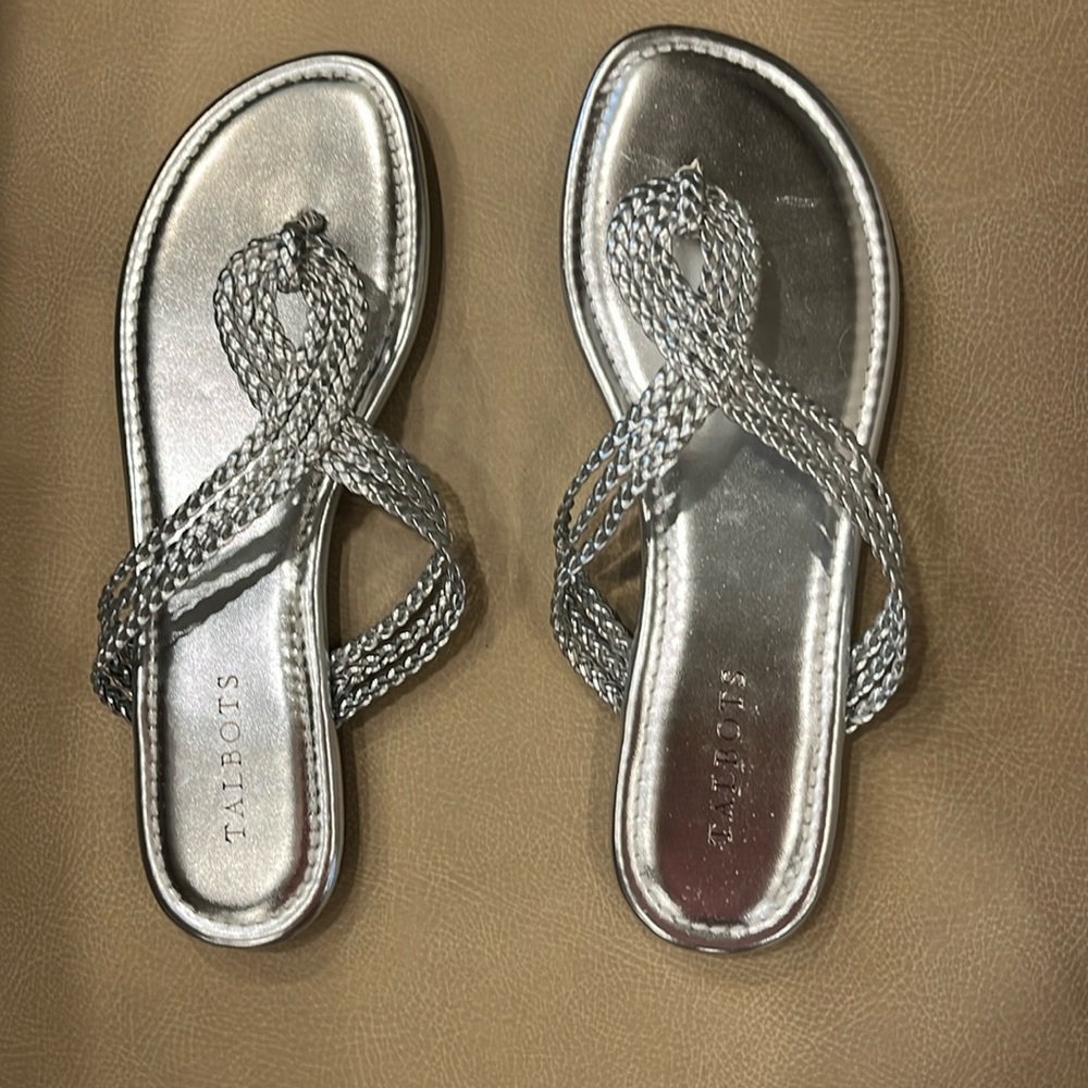 NWOT Talbots Silver Metallic Sandals